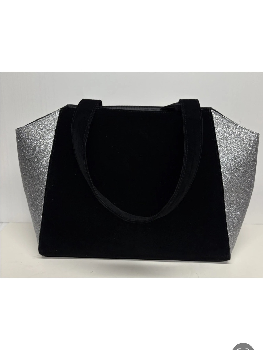 Jimmy Choo Parfums Tote Bag NEW Black Velvet Silver Glitter Overnight Bag - Picture 5 of 14